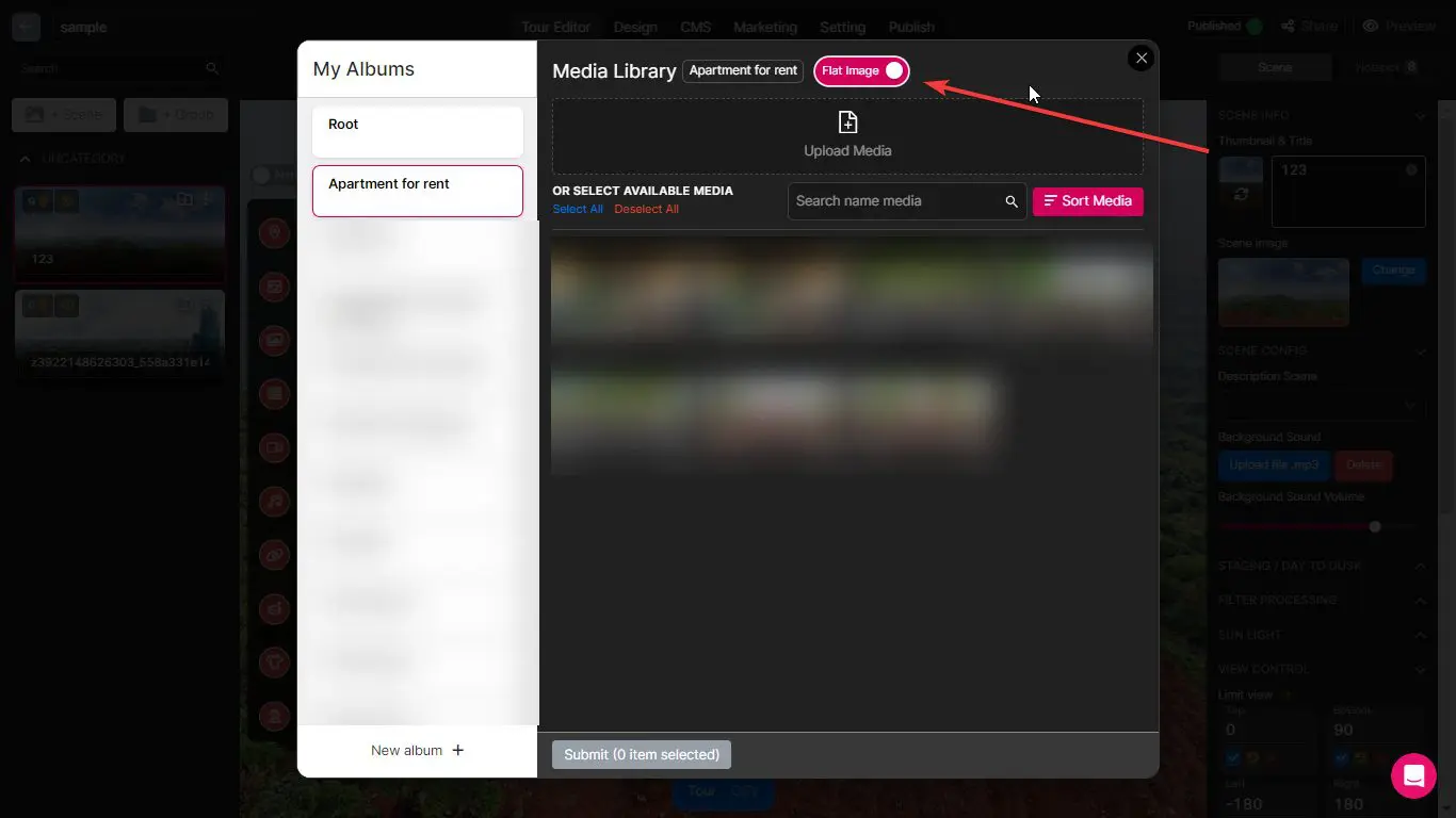How to add a Flat Scene in a virtual tour